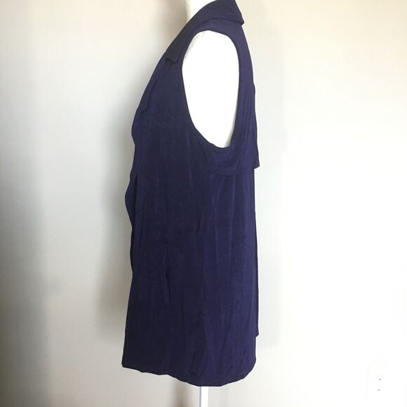 Chicos Travelers Size 1 Plum Purple Open Front Cardigan Open Front Jacket Duster - Picture 5 of 12